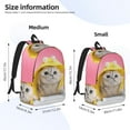 thumbnail image 3 of Honeii A Funny Cat Print Canvas College Laptop Backpack, Durable Rucksack Travel Notebook Bag School Backpack Book Bag for Men Women-Medium, 3 of 7