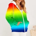 thumbnail image 2 of Zip Up Hoodie Women, Women's Ombre Zip Up Hoodie Long Sleeve Gradient Color Athletic Jacket with Drawstring and Pockets Casual Lightweight Hooded Sweatshirt Outerwear, 2 of 7