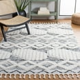 thumbnail image 2 of SAFAVIEH Moroccan Tassel Olgica Diamond Shag Area Rug, Ivory/Grey, 6'7" x 9'2", 2 of 8