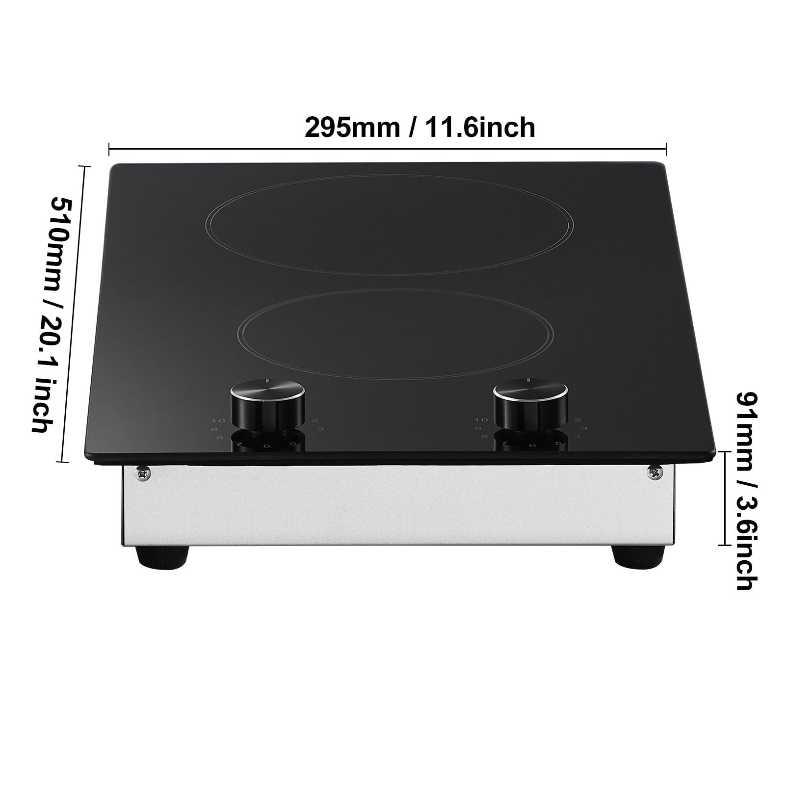 12 inch Electric Cooktop Built-in Stove Burner, 120V, Power 1800 W, 1800W High Power, 1800W Ceramic Top Radiant Cooktop, for restaurant cafe food truck catering and home kitchen use