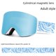 thumbnail image 4 of Gafas de esquí magnéticas, cilíndricas, de doble capa, antivaho, grandes gafas de esquí esféricas para niños, para hombres y mujeres, para miopía con tarjeta, 4 of 5