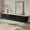 Black with Sintered Stone, variant on POVISON-78.74"Mid-Century Modern Tambour Door TV Stand, Walnut Color TV Console, Ash Rolling Door Media Console with legs