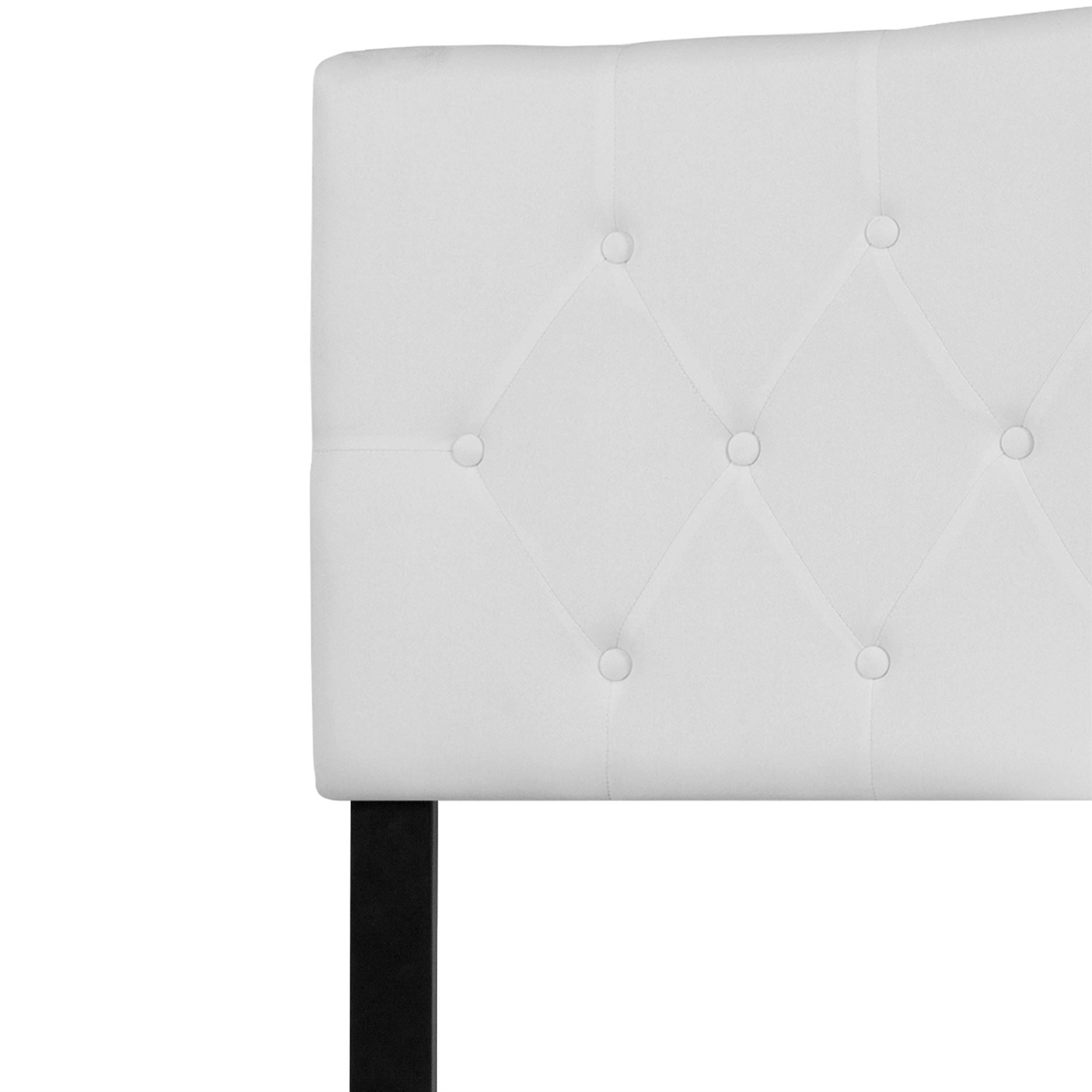 Pemberly Row Contemporary Tufted King Panel Headboard in White