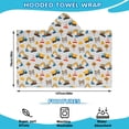 thumbnail image 2 of Cartoon Construction Vehicles Barriers Hooded Bath Towel，50"x30" for Ages 3 To 12 Kids, Quick Dry Lightweight Soft Microfiber Hood Beach Towel Cover Up for Kids, 2 of 7