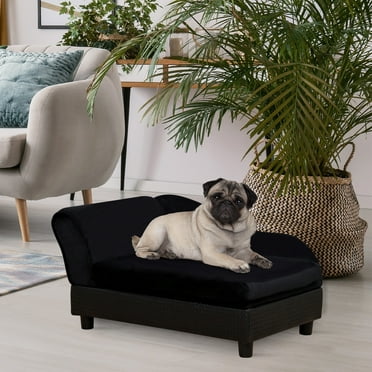 Fancy Dog Couch with Hidden Storage, Small Dog Sofa Bed with 2" Soft Foam, Modern Pet Furniture for Puppies & Little Breeds, Dark Gray