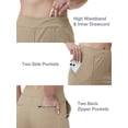 thumbnail image 3 of Pdbokew Womens Golf Pants Lightweight with Zipper Pockets Petite Ankle Dressy Golf Work Business Casual Slacks Khaki 2XL, 3 of 8