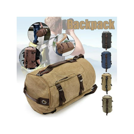 Men's Vintage Canvas Backpack Rucksack Tote School Bag Travel Gym Shoulder Bag Luggage Hand Bag storage bag Sports Bag,Coffee/Blue/Dark Grey/Dark