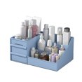 thumbnail image 1 of Caja de almacenamiento de maquillaje Caja de almacenamiento de cajones cosméticos de plástico Cajones de almacenamiento multifuncionales para mostrador de baño Azul 26.5x16x12cm / 10.4x6.3x4.7in, 1 of 2