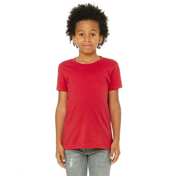 The Bella   Canvas Youth Jersey Short Sleeve T-Shirt - RED - M