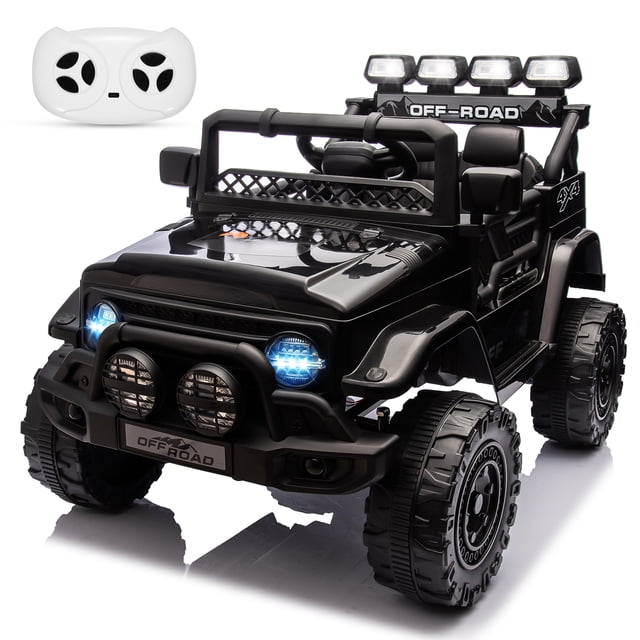 12V Ride-On Truck with Remote Control - 2WD Battery-Powered Toy Car with Spring Suspension & LED Lights