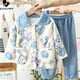 thumbnail image 2 of New 2023 Kids Winter Soft Flannel Pajamas Clothing Sets Boys Girls Cartoon Thicken Warm Lapel Tops with Pants Pyjamas Sleepwear, 2 of 4