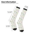 thumbnail image 2 of Disketp Aerial Flora Print Unisex Contrast Color Stockings Lightweight Breathable Ventilation Ankle Contrast Color Stockings, Contrast Color Stockings for Daily, 2 of 6