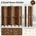 thumbnail image 2 of Aletheiawu 6 Panel Wood Display with 24 Hooks, Folding Room Divider, No Installation Require, Brown, 2 of 9
