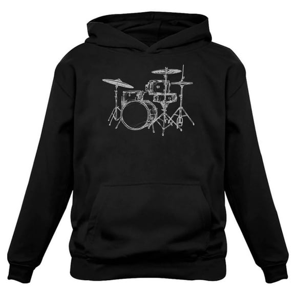 Tstars Men's Drummer Hoodie - Unique Drum Design Apparel - Ideal Birthday Present for Music Lovers - Perfect Gift for Drummers - Comfortable and Stylish Musician's Wear