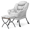 Gray, variant on OSM Lazy Chair with Ottoman Set, Modern Upholstered Lounge Accent Chair & Footstool, Armrests, Comfortable Reading Napper Chair for Living Room, Bedroom, Dorm, Beige