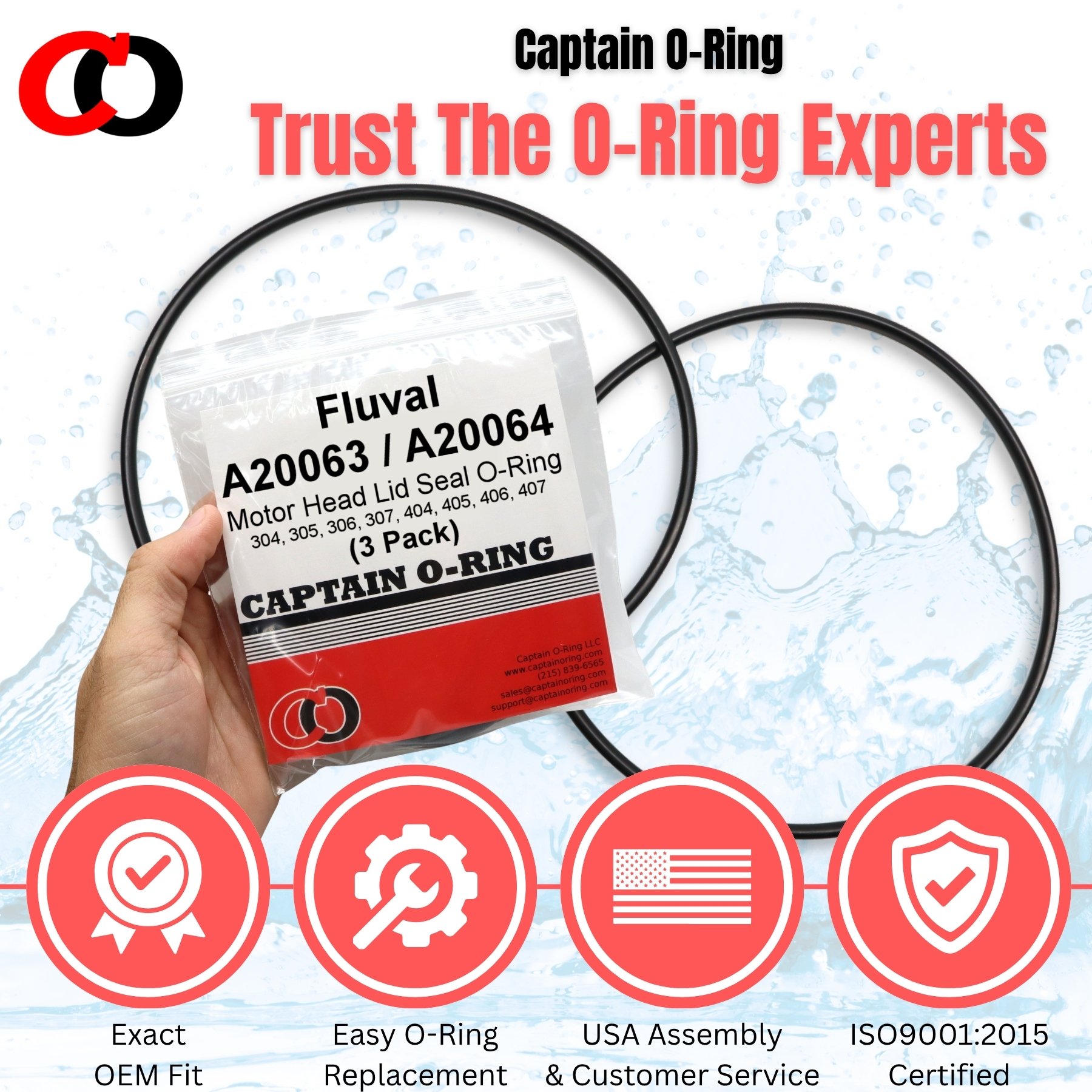 Captain O-Ring Replacement A20063 A20064 Orings for Fluval 304