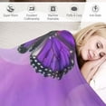 thumbnail image 3 of ARISTURING Flower Butterfly Purple Flannel Blanket Gifts for All Seasons Throw Blanket 50x60in, 3 of 6