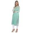 thumbnail image 3 of Bimba PrintedDesignerKurtaFor Womens Straight Kurti V-Neck EthnicTraditionalWear - Cotton Modal, 3 of 7