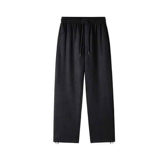 Mens Wide Leg Sweatpants Big and Tall Plus Size Athletic Workout Pants with Pockets Casual Drawstring Elastic Waist Solid Relaxed Trousers