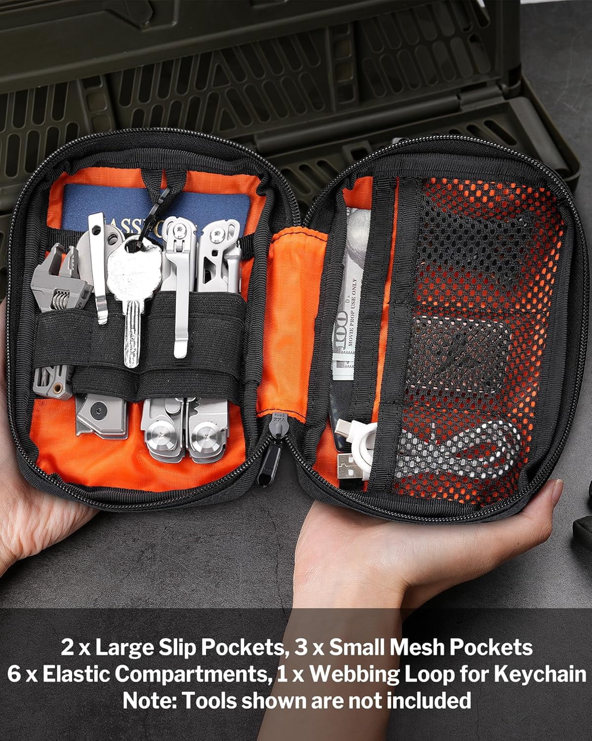 VIPERADE EDC Pouch for Men, Pocket Organizer with Patch Area, Molle Utility Pouch for Everyday Carry