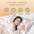 thumbnail image 4 of Lsque Floral Body Pillow Case Cover,Ultra-Soft Microfiber Bed Pillow Cases 20x54 inches,Elegant Bedding,Breathable Durable Pillow Cover with Envelope Closure, 4 of 8