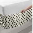 thumbnail image 2 of Christmas Bed Skirt, Holly Berries Mistletoe Fruit Pattern Seasonal of Peace Theme Print, Elastic Bedskirt Dust Ruffle Wrap Around for Bedding Decor, 4 Sizes, Red Green White, by Ambesonne, 2 of 2