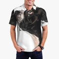 thumbnail image 1 of Balery Black And White Boston Terrier Camisa Polo de Hombre con Estampado, de Manga Corta y Tejido Medio, Camisa Tipo Golf Polo-Medium, 1 of 6