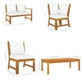 thumbnail image 5 of Roma 4pc Modular Outdoor Sofa and Table Set, Solid Acacia Wood, White, 5 of 5