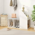 thumbnail image 2 of Costway Shoe Storage Bench with Removable Seat Cushion 3 Side Storage Compartments, 2 of 10