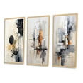 thumbnail image 3 of Designart " Fusion I" Abstract Collages Framed Wall Art Set Of 3 - Black Collages Frame Gallery Wall Set For Home Decor, 3 of 7