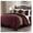 Burgundy Coffee Brown, variant on Briar 7-Piece California King Bed in a Bag Comforter Set with Sheets - Lightweight Comforter Black Gray White Luxury Pleated Stripe Bedding Set for All Season