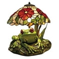 thumbnail image 2 of Eespoir Flower Stained Glass Lamp, Table Lamp With Sculpted Base Flower Petal Shade, Green Decor Lamp for Bedroom, Living Room, Reading, Ambient Light, 2 of 3