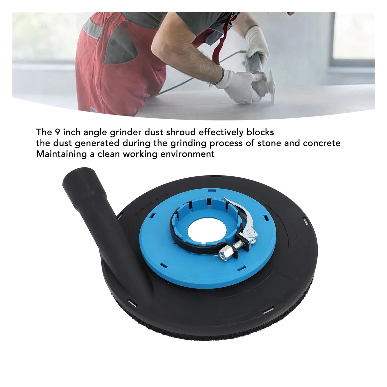 9 Inch Angle Grinder Dust Shroud, Surface Grinding Dust Shroud For 230mm 9 Inch Angle Grinder Blue Black B 230L
