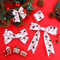 thumbnail image 3 of 3 Rolls Christmas Ribbons Snowman Wired Edge Ribbon Christmas Wrapping Ribbon Grosgrain Satin Fabric Ribbon for DIY Wreaths Wrapping Crafts Decoration, 2 Inch x 5 Yard, 3 of 7