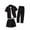Black Set for Men, variant on Men's Suit Set Loose With Pockets Drawstring Waist Solid Pattern Ideal For Outdoor Sports And Weekend trips Khaki M