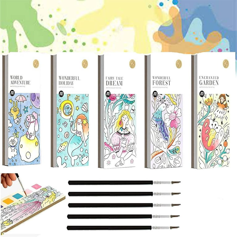Pocket Watercolor Painting Book, 2022 New Wonderful Forest Paint with Water  Book Magic Water Coloring Books for Kids, Improve Your Child's Creativity  and Concentration, Beginner Friendly(5Pcs) 