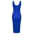 thumbnail image 3 of Doublju Women's Sleeveless Bodycon High Split Tank Midi Dress Shirring Details Dress, 3 of 4