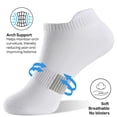 thumbnail image 4 of YOMYM White Athletic Ankle Socks Breathable Low Cut Running Socks with Arch Support Cushioned, 4 of 8