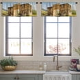 thumbnail image 4 of LALILO Kitchen Curtain Valance Giant Antique City Sun Light Rod Pocket Window Curtain 52"x 18" Set of 2, 4 of 7