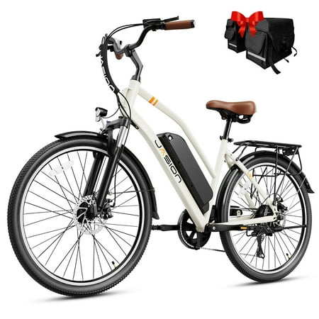 Jasion CB1 Electric Bike for Adults, 500W Motor Ebike with 450Wh Removeable Battery, 26″ Electric City Cruiser Commuter Bicycle for Man Woman, Shimano 7 Speed Jasion CB1 Electric Bike for Adults, 500W Motor Ebike with 450Wh Removeable Battery, 26″ Electric City Cruiser Commuter Bicycle for Man Woman, Shimano 7 Speed