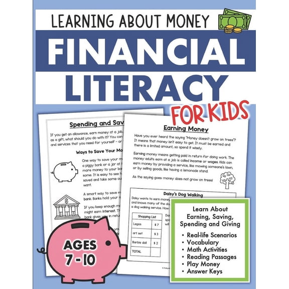 Financial Literacy for Kids Activity Book on Money and Finance: Lessons on Saving Spending Borrowing and Managing Money , (Paperback)