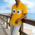 thumbnail image 4 of Gamivast funny golf shirts for men Regular Fit Short Sleeve short sleeve button down shirts Graphic Print graphic t-shirts Monster Face Novelty Party, 4 of 5