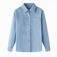 thumbnail image 2 of NIEWTR Boys Long Sleeve Dress Shirts Kids Classic Collared Button-Down Shirt School Uniform Shirts（Blue,7-8 Years), 2 of 6