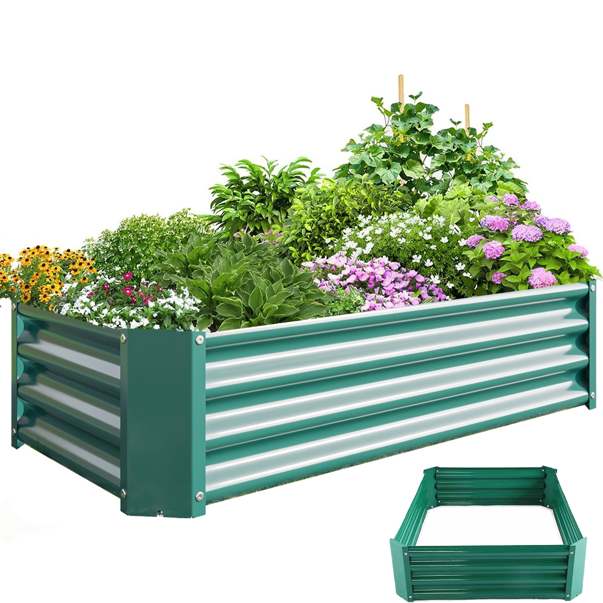 Galvanized Raised Garden Bed, Seizeen 4 x 2FT Planter Box for Outdoor