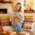 thumbnail image 4 of Throw Pillow Covers 18x18 Inch, Rustic Linen Printed Decorative Square Pillowcases, Farmhouse Holiday Cushion Covers for Couch Sofa Living Room Bedroom Outdoor Home Decor, 4 of 4