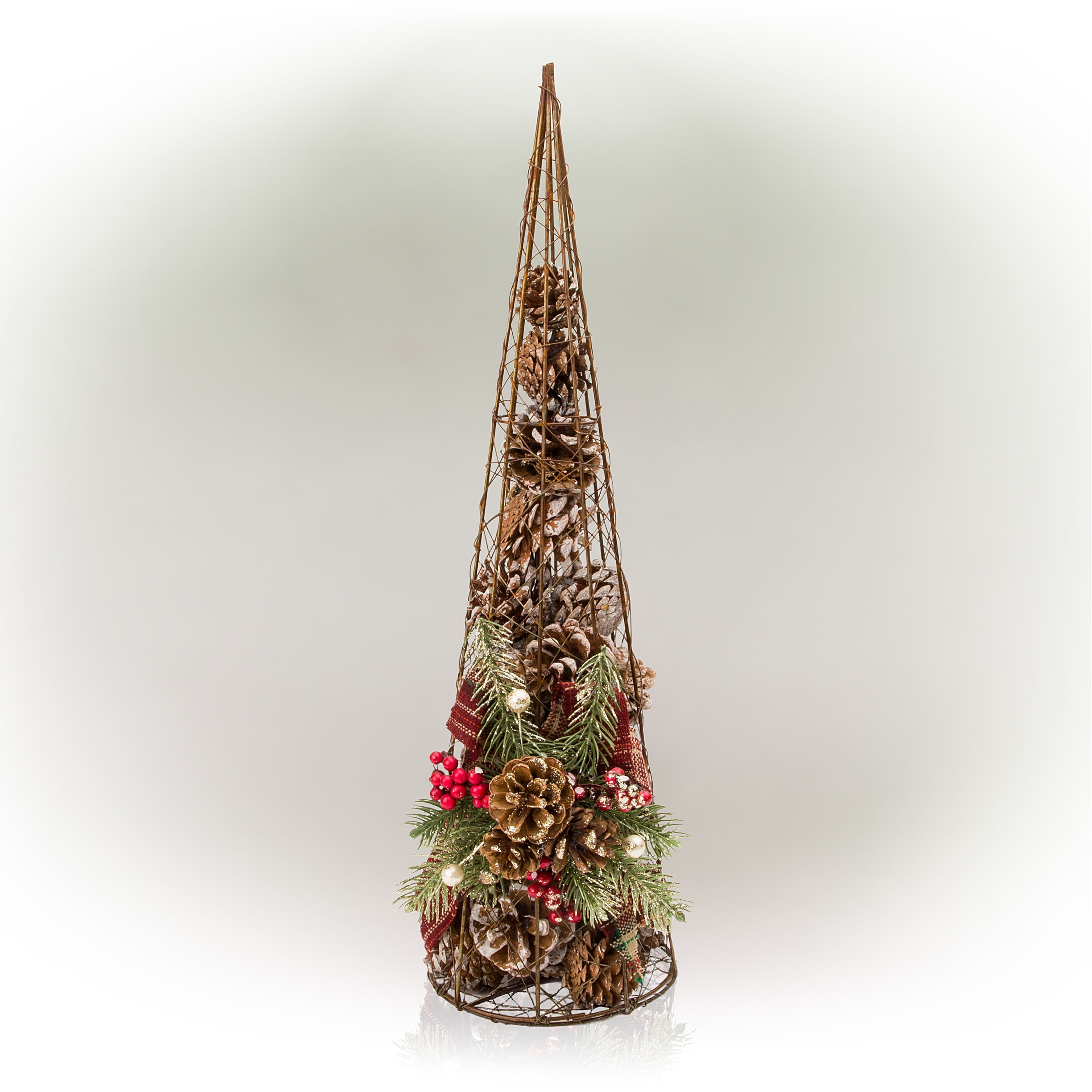 Alpine Corporation 20Inch Rustic Pinecone Christmas Tree Indoor Décor