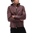 thumbnail image 3 of X RAY Jeans Mens Moto Jacket with Hood and Faux Shearling Lining, Burgundy, S, 3 of 11
