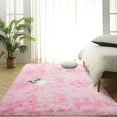 thumbnail image 7 of Softlife Super Soft Plush Tie Dye Velvet Rugs for Home Decor,Fluffy carpet For Living Room,Bedroom,5'x8',Pink, 7 of 7