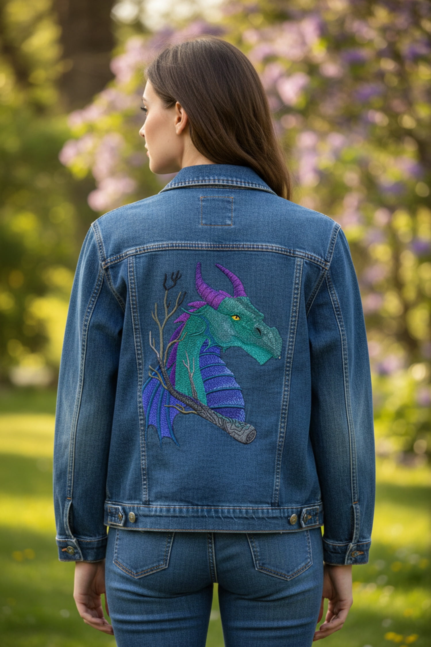 Custom Dragon Power Embroidery Iron On/Sew Patch [7.8" X 5.73"]