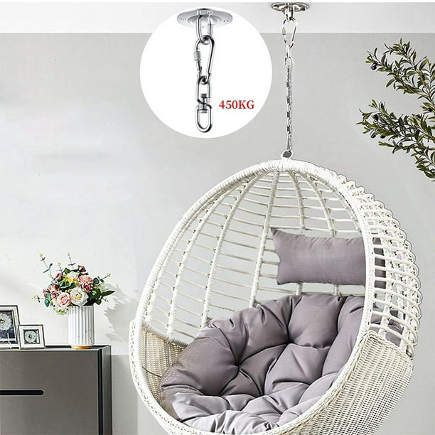 Grillete Giratorio M8 304 2 Anillos Giratorios Acero Inoxidable 304 - Grillete M8, 360º, Soporta 2100kg, Para Silla Colgante, Pesca Bolsa De Herramientas